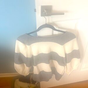 Striped Gray and White Women's Sweater